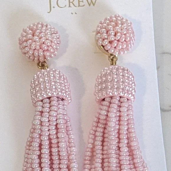 J.Crew Factory Beaded Tassel Drop Earrings - Picture 4 of 6